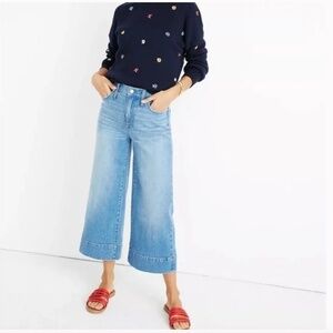 Madewell Petite Wide-Leg Crop Jeans in Delancey Wash size 37P NWT